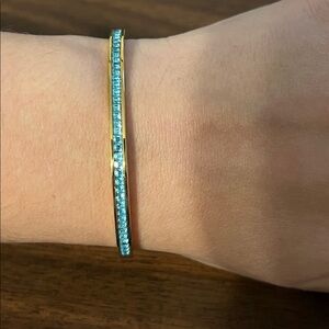 GP SS Blue inlaid rhinestone bangle bracelet